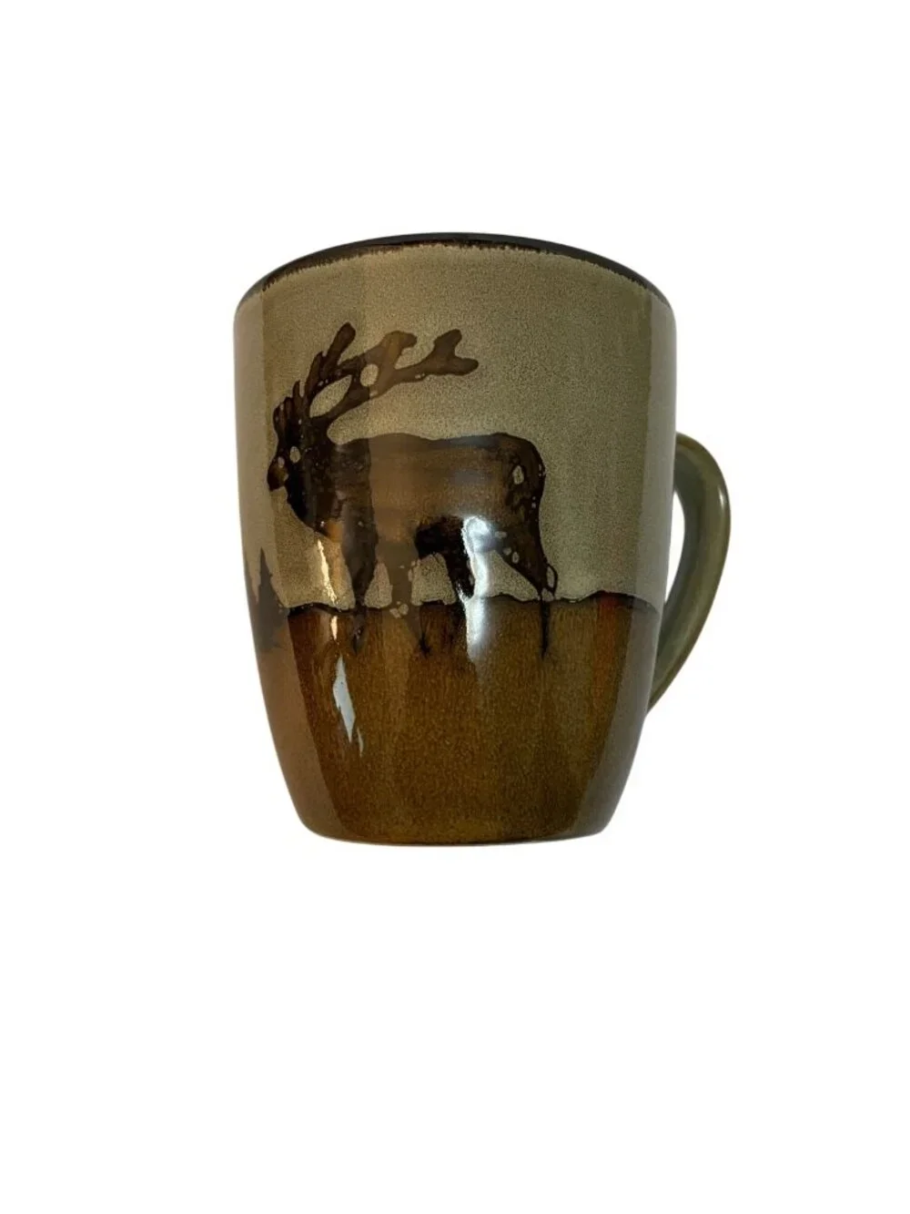Set Of Four Better Homes & Gardens Roaming Elk Design Mugs - 10oz